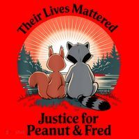 Justice For Peanut The Squirrel Justice For Fred The Raccoon Santa Hat thumb 1