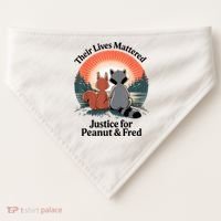 Justice For Peanut The Squirrel Justice For Fred The Raccoon USA-Made Doggie Bandana thumb 0
