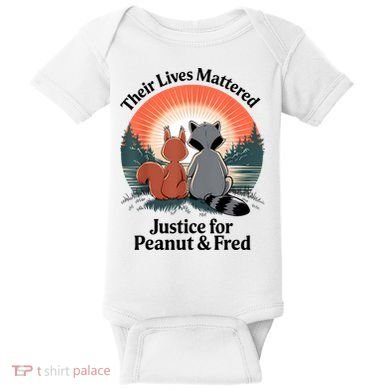 Justice For Peanut The Squirrel Justice For Fred The Raccoon Baby Bodysuit