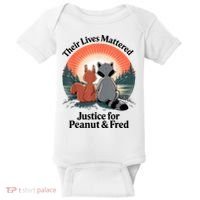 Justice For Peanut The Squirrel Justice For Fred The Raccoon Baby Bodysuit thumb 0