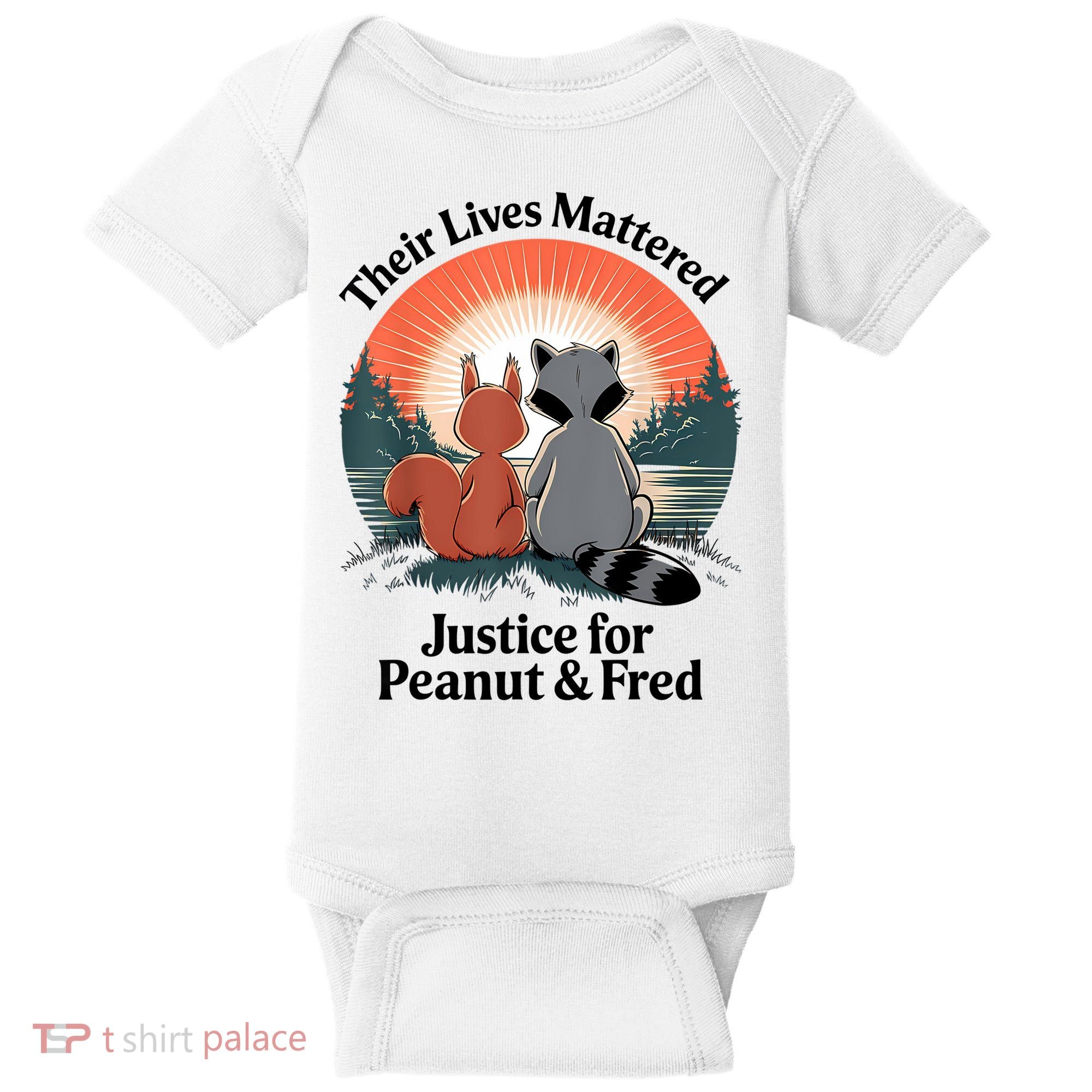 Justice For Peanut The Squirrel Justice For Fred The Raccoon Baby Bodysuit