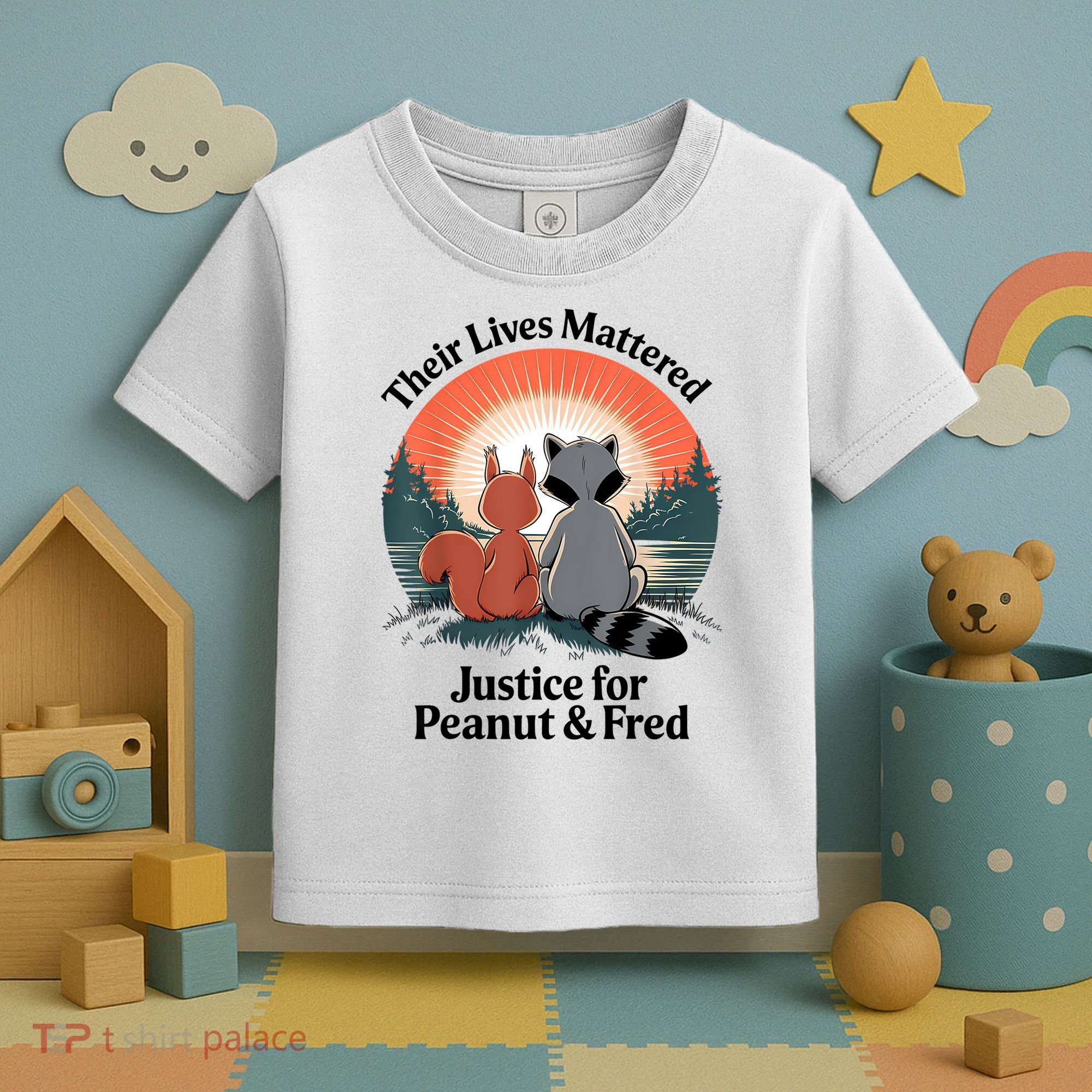 Justice For Peanut The Squirrel Justice For Fred The Raccoon Toddler T-Shirt