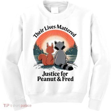 Justice For Peanut The Squirrel Justice For Fred The Raccoon Kids Sweatshirt