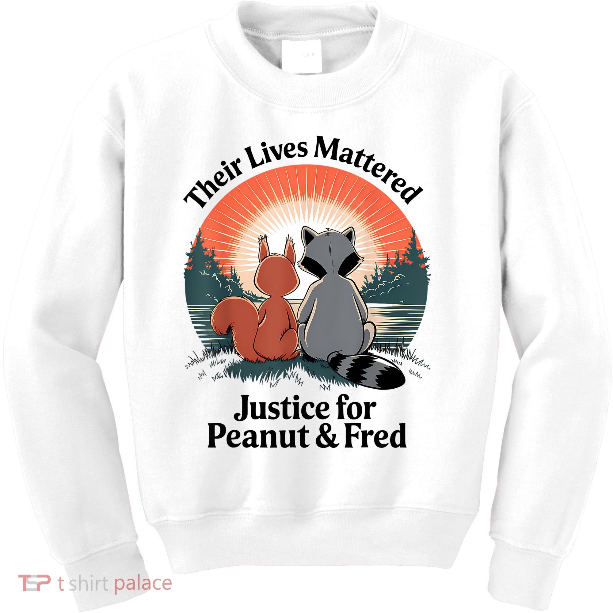 Justice For Peanut The Squirrel Justice For Fred The Raccoon Kids Sweatshirt