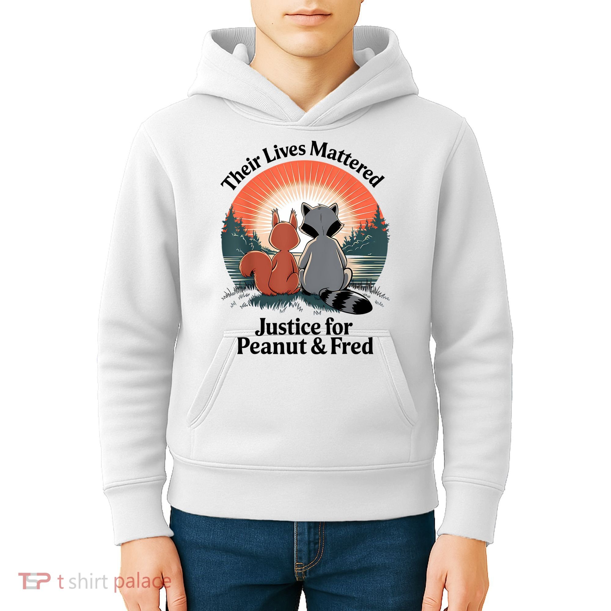 Justice For Peanut The Squirrel Justice For Fred The Raccoon Kids Hoodie