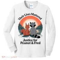 Justice For Peanut The Squirrel Justice For Fred The Raccoon Kids Long Sleeve Shirt thumb 0