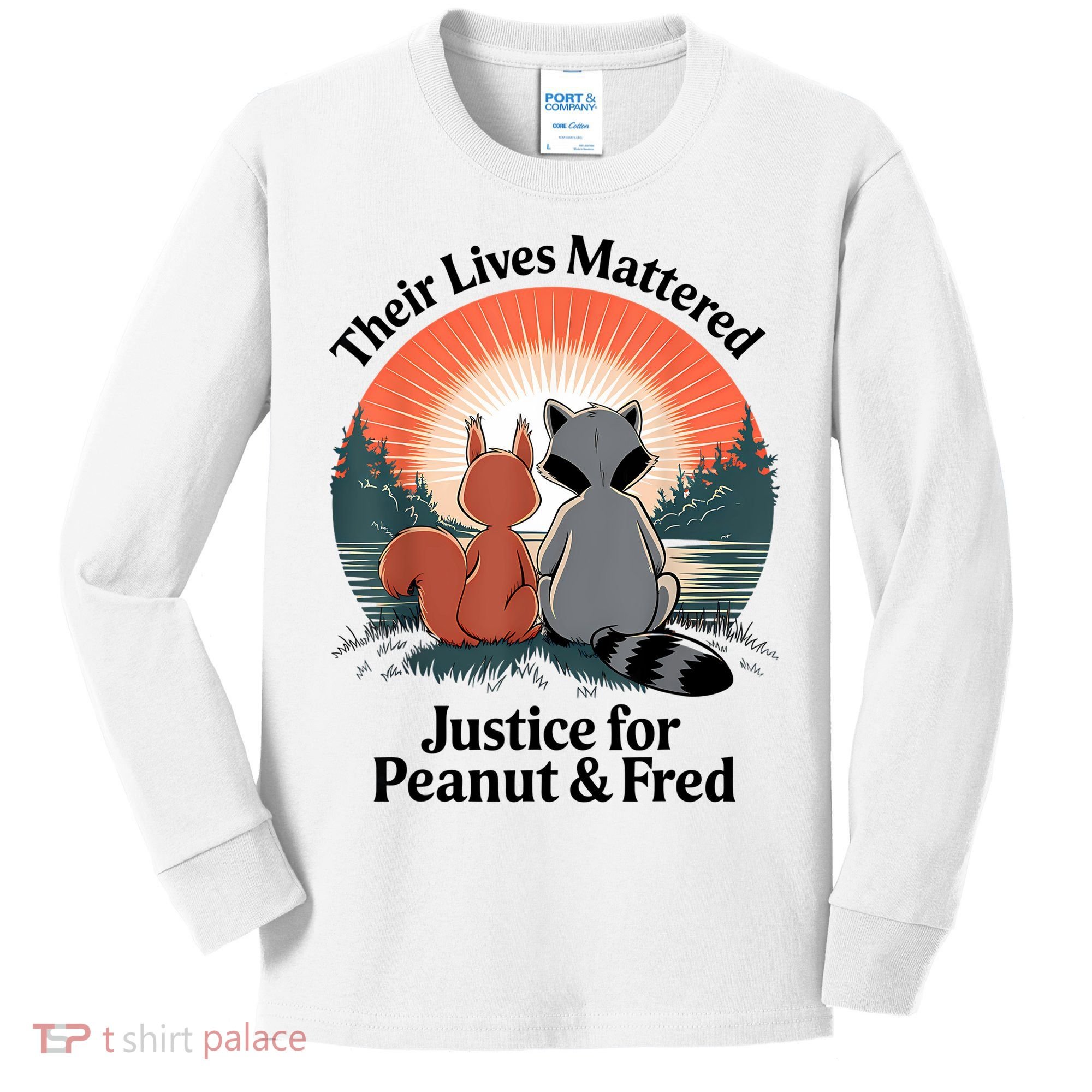 Justice For Peanut The Squirrel Justice For Fred The Raccoon Kids Long Sleeve Shirt