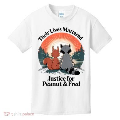 Justice For Peanut The Squirrel Justice For Fred The Raccoon Kids T-Shirt