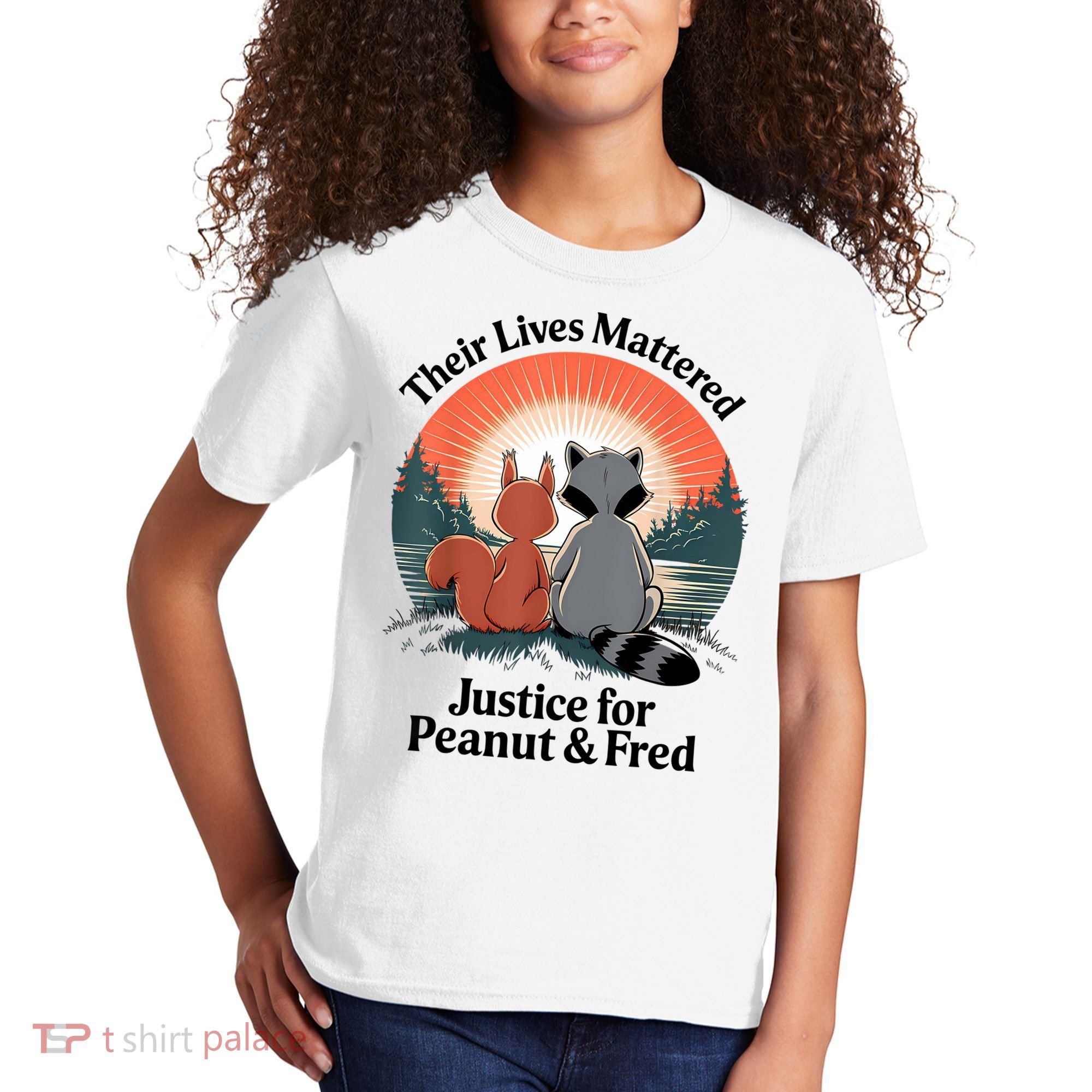 Justice For Peanut The Squirrel Justice For Fred The Raccoon Kids T-Shirt