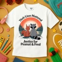 Justice For Peanut The Squirrel Justice For Fred The Raccoon Kids T-Shirt thumb 3
