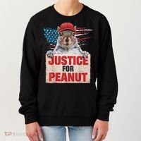 Justice For Peanut The Squirrel American Flag Peanut Squirrel Gift Women's Sweatshirt thumb 0