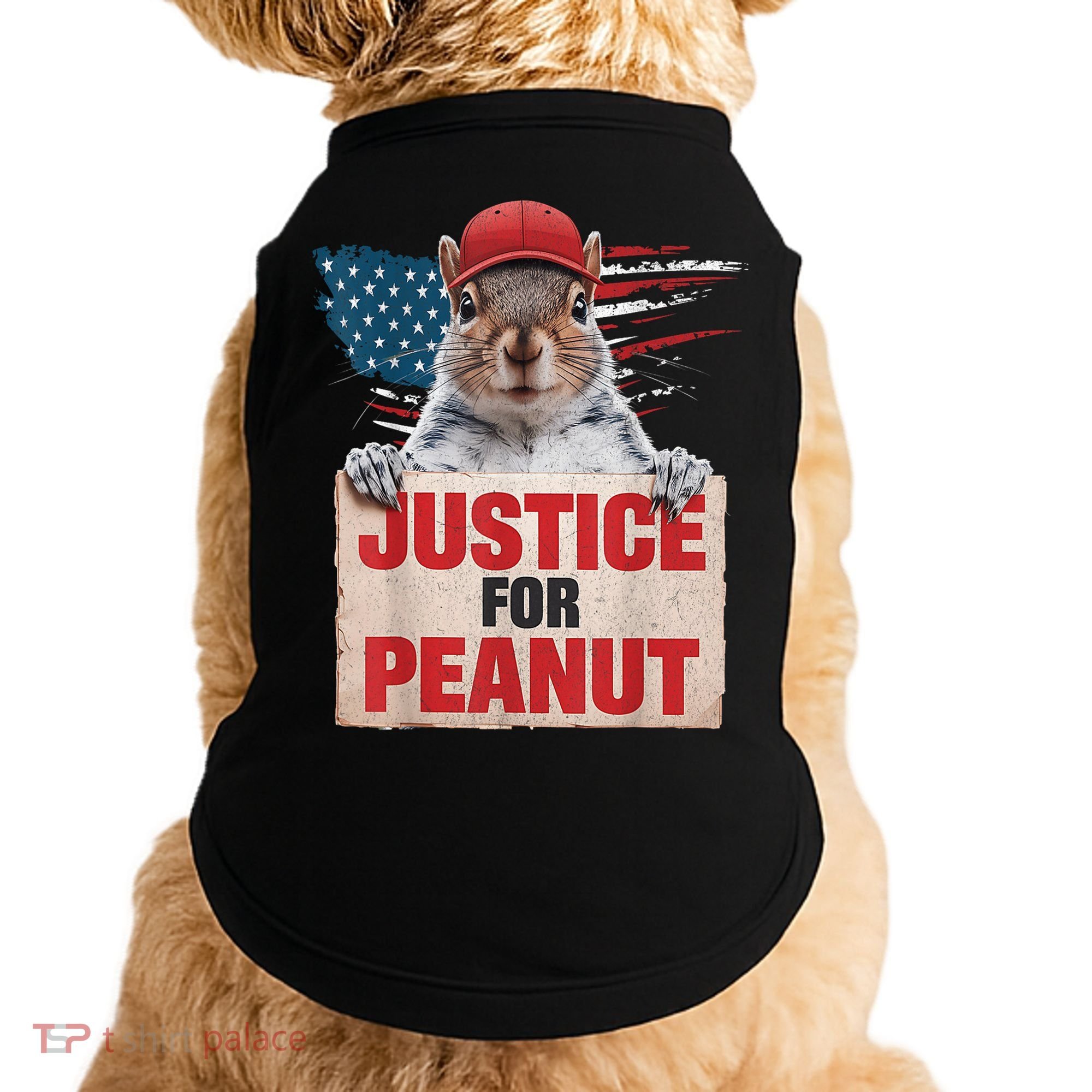 Justice For Peanut The Squirrel American Flag Peanut Squirrel Gift Doggie Tank