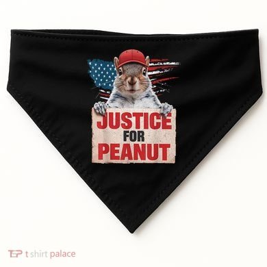 Justice For Peanut The Squirrel American Flag Peanut Squirrel Gift USA-Made Doggie Bandana