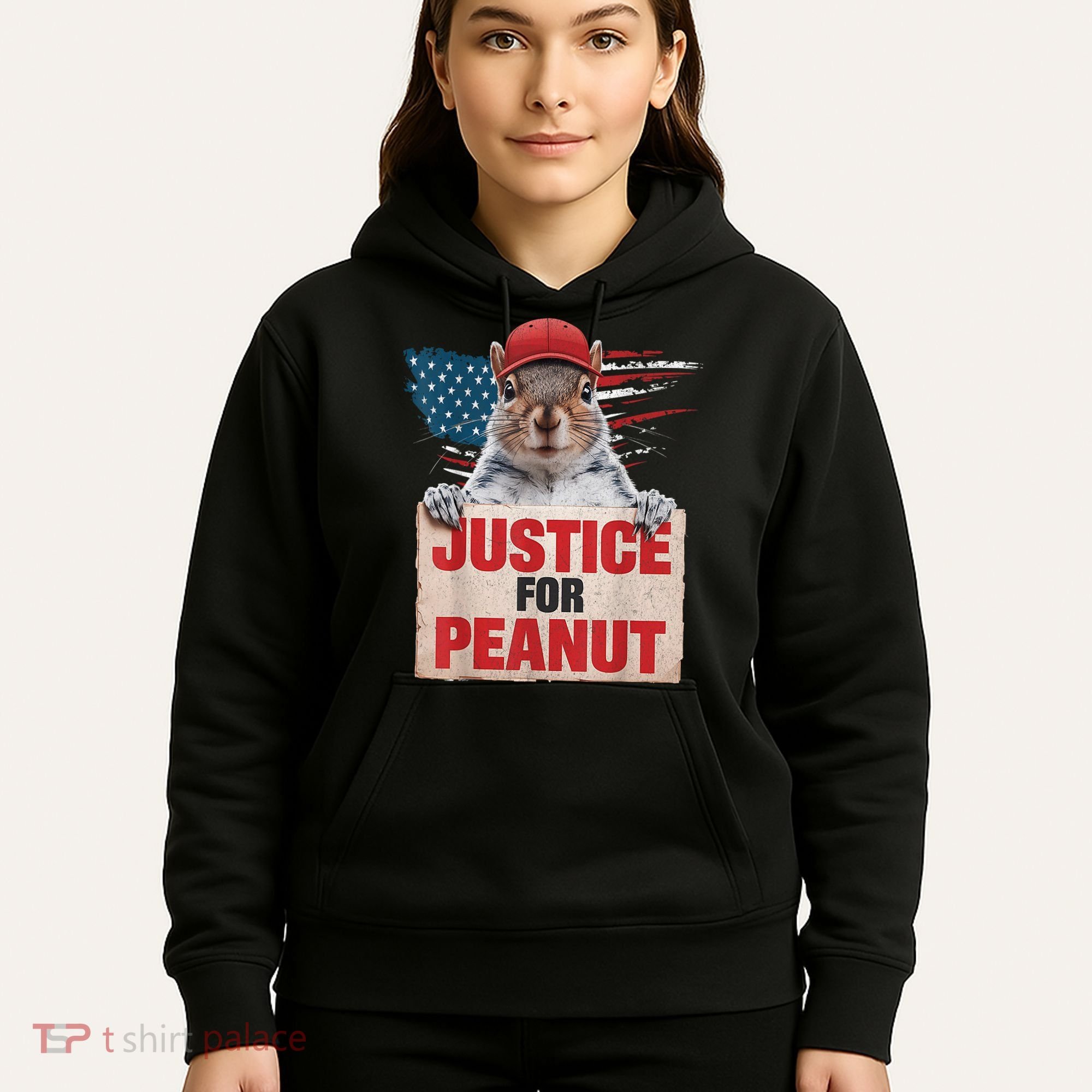 Justice For Peanut The Squirrel American Flag Peanut Squirrel Gift Hoodie