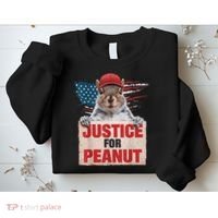 Justice For Peanut The Squirrel American Flag Peanut Squirrel Gift Sweatshirt thumb 2