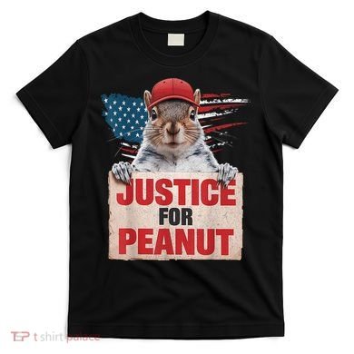 Justice For Peanut The Squirrel American Flag Peanut Squirrel Gift T-Shirt