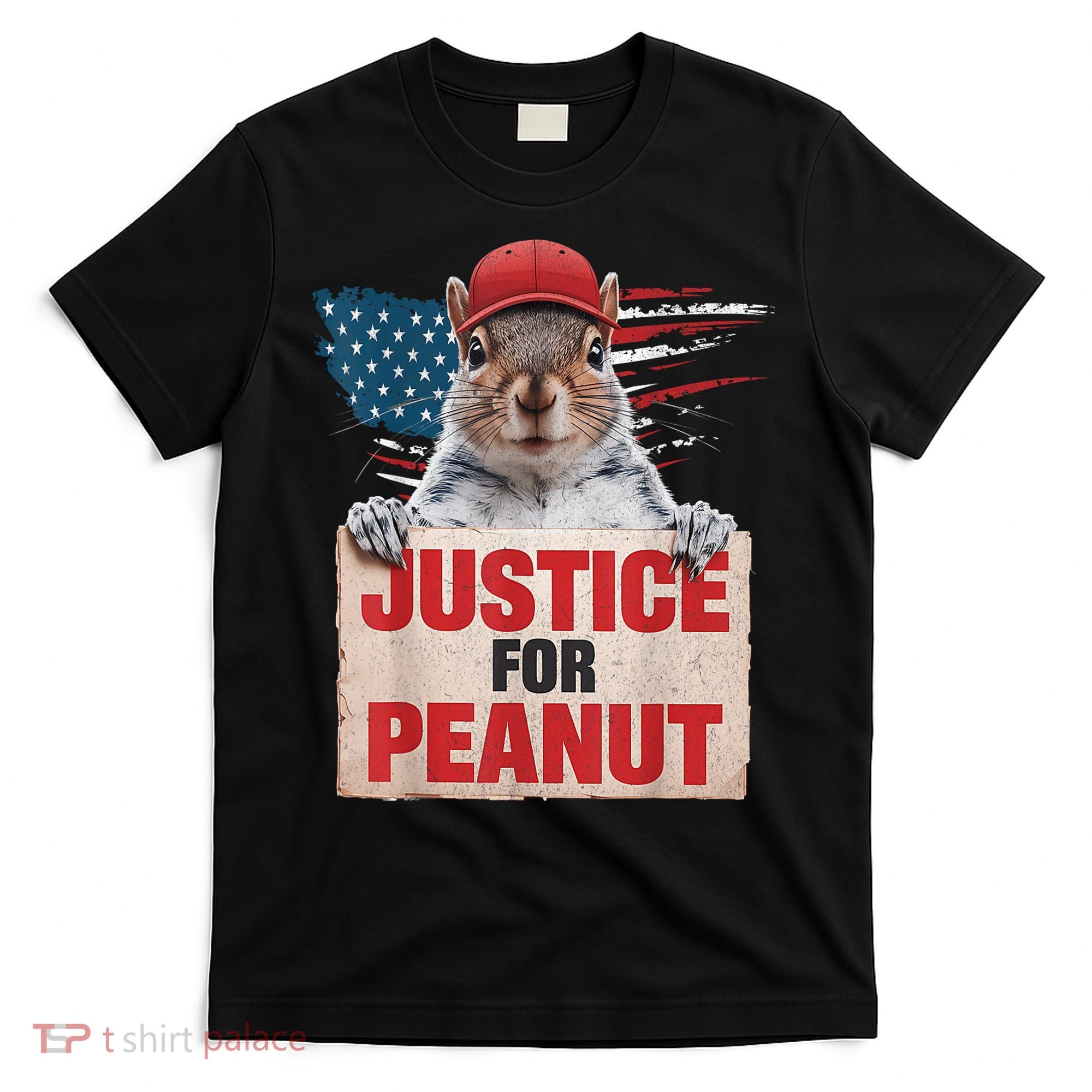 Justice For Peanut The Squirrel American Flag Peanut Squirrel Gift T-Shirt