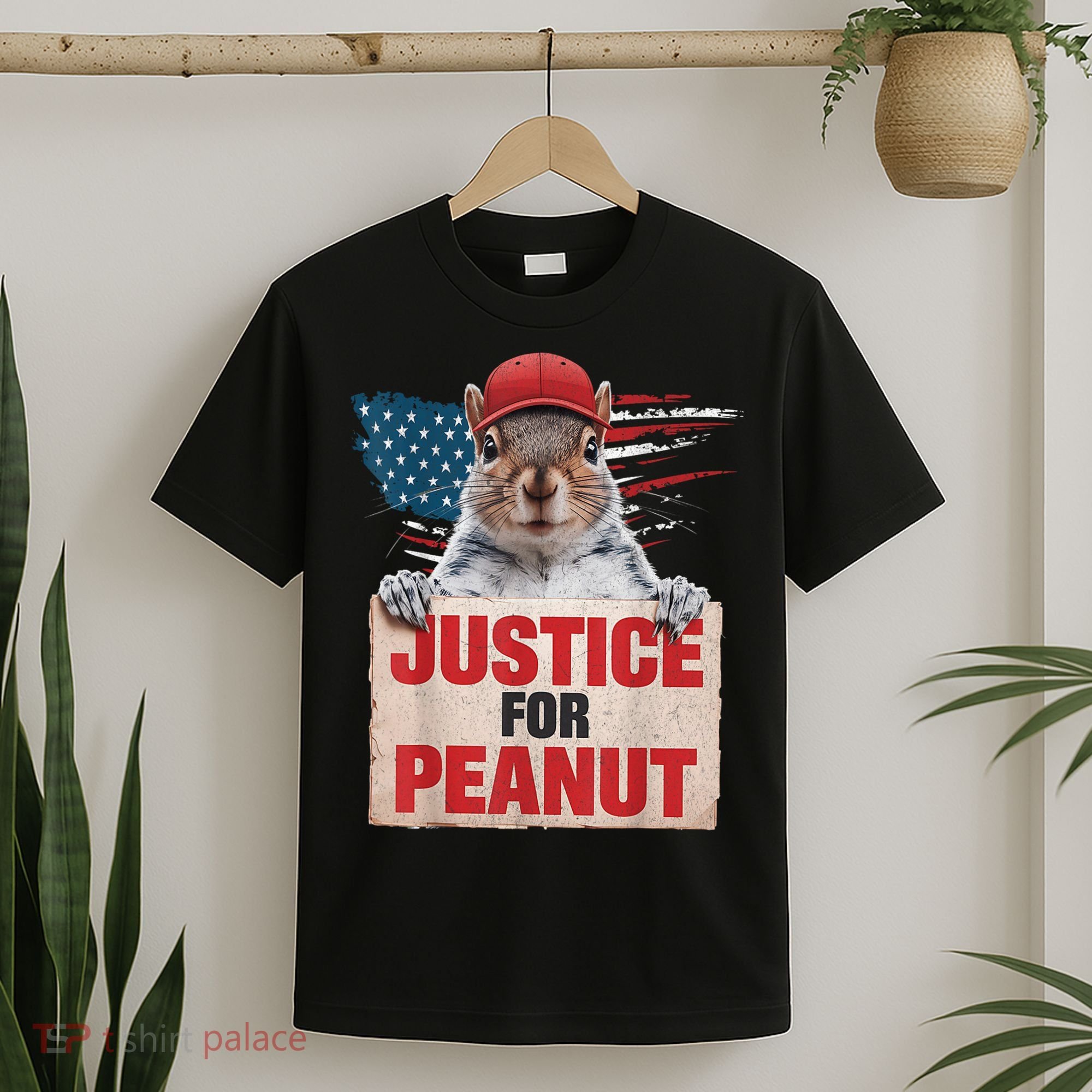 Justice For Peanut The Squirrel American Flag Peanut Squirrel Gift T-Shirt