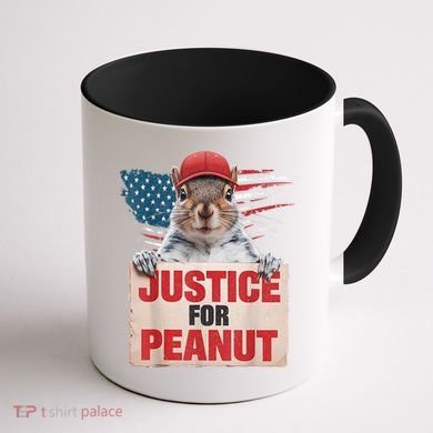 Justice For Peanut The Squirrel American Flag Peanut Squirrel Gift Coffee Mug back