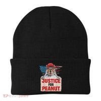 Justice For Peanut The Squirrel American Flag Peanut Squirrel Gift Beanie thumb 0