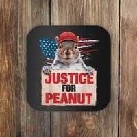 Justice For Peanut The Squirrel American Flag Peanut Squirrel Gift Coaster thumb 0