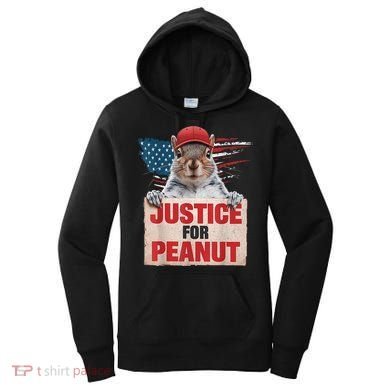 Justice For Peanut The Squirrel American Flag Peanut Squirrel Gift Women's Hoodie