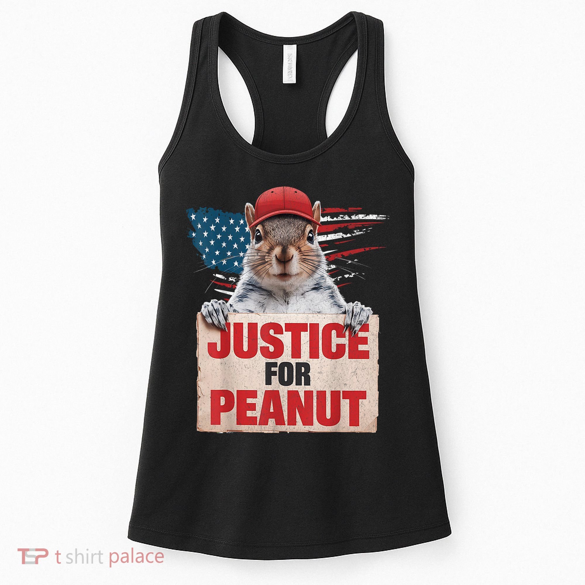 Justice For Peanut The Squirrel American Flag Peanut Squirrel Gift Women's Tank Top