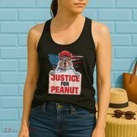 Justice For Peanut The Squirrel American Flag Peanut Squirrel Gift Women's Tank Top thumb 2
