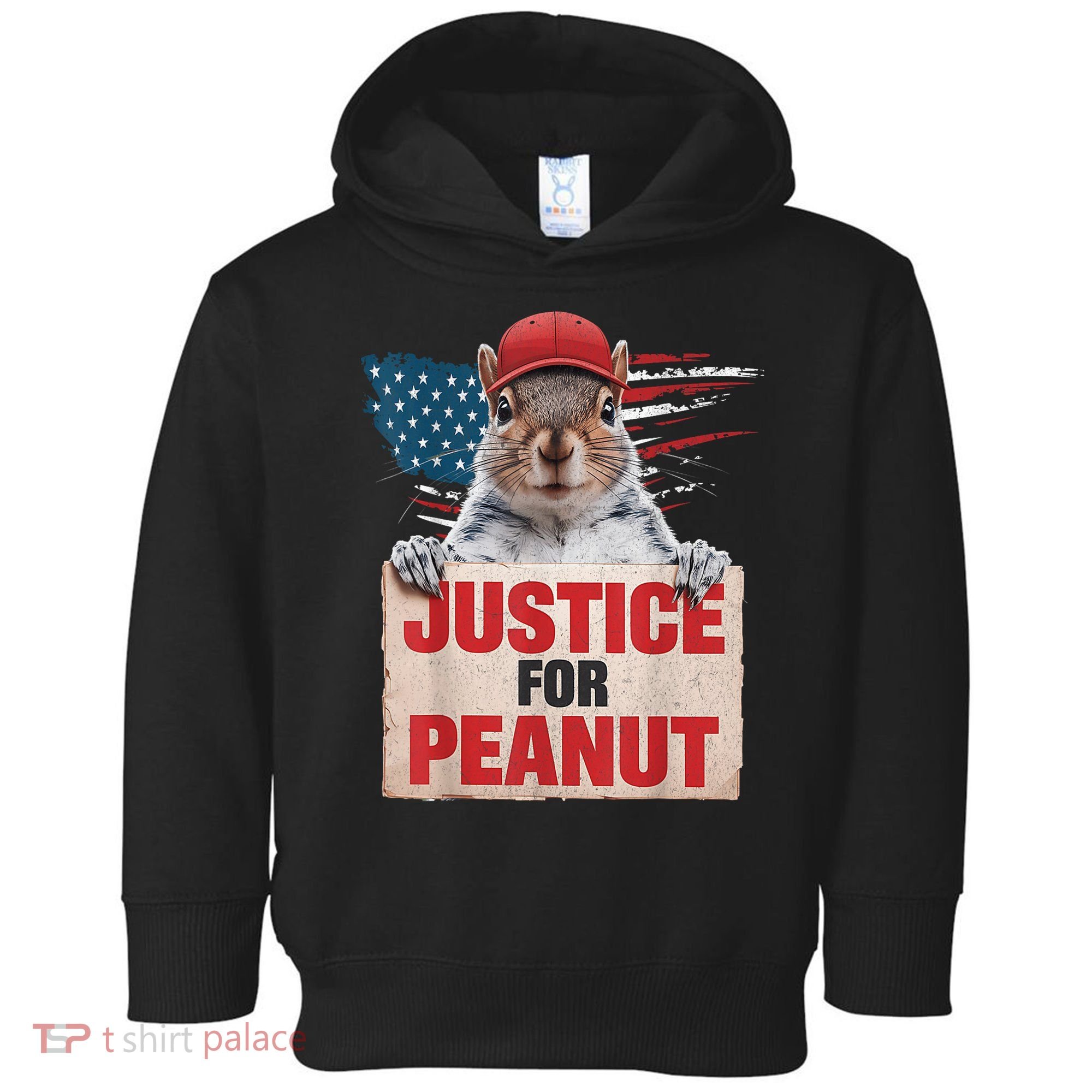 Justice For Peanut The Squirrel American Flag Peanut Squirrel Gift Toddler Hoodie