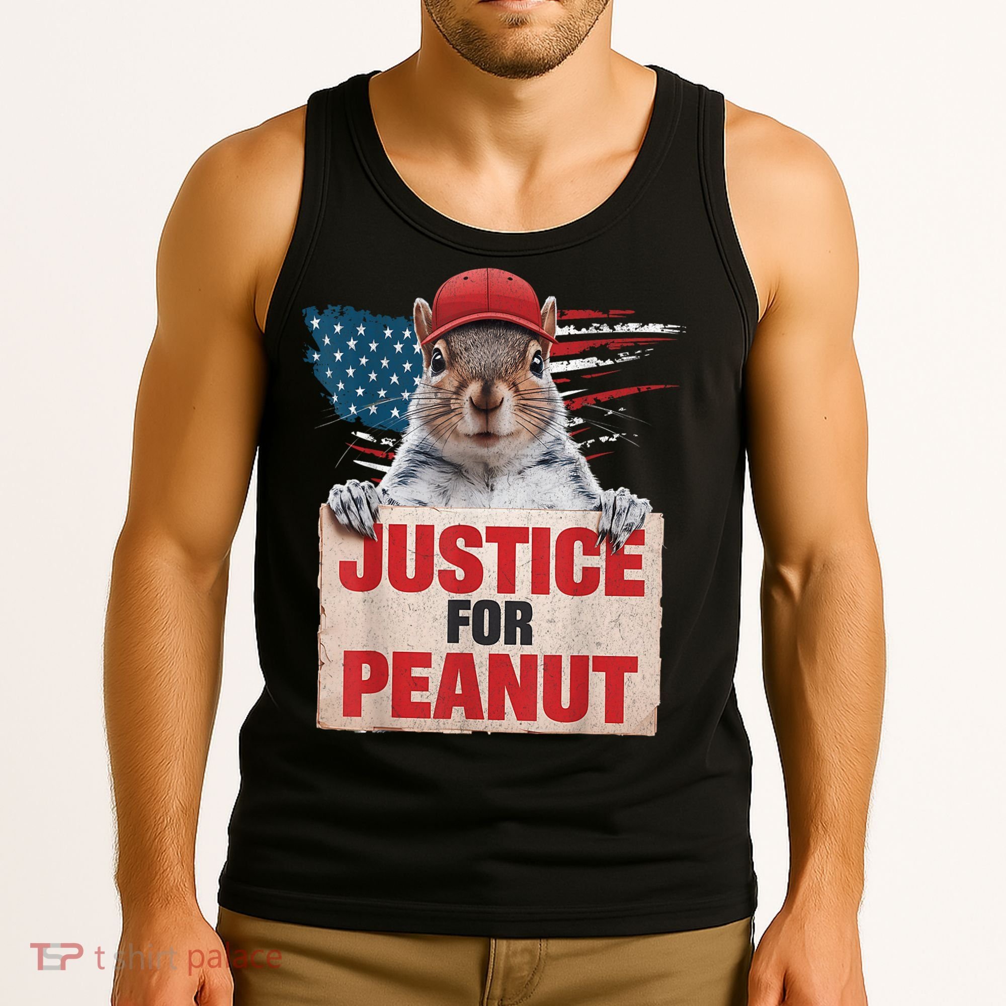 Justice For Peanut The Squirrel American Flag Peanut Squirrel Gift Tank Top