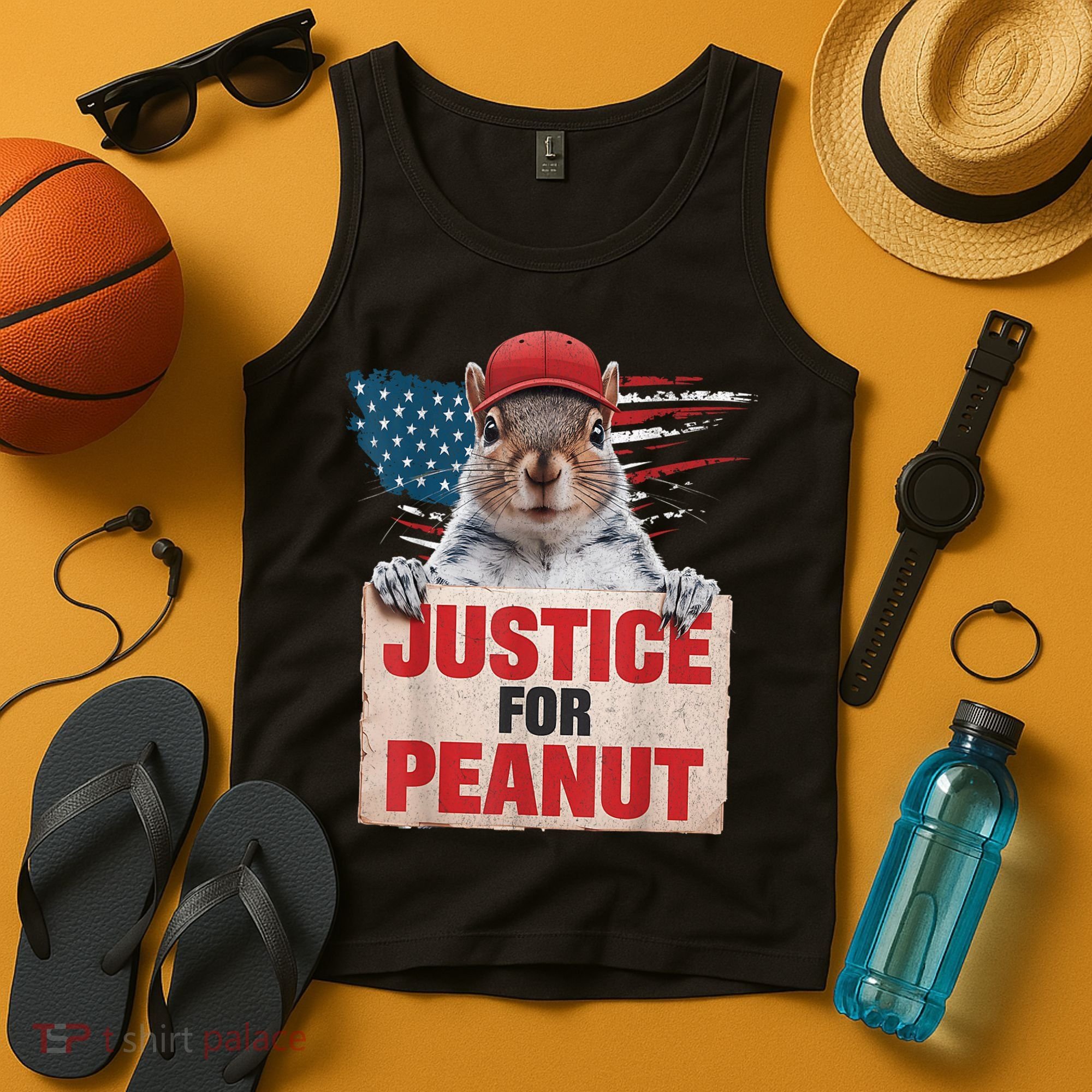 Justice For Peanut The Squirrel American Flag Peanut Squirrel Gift Tank Top