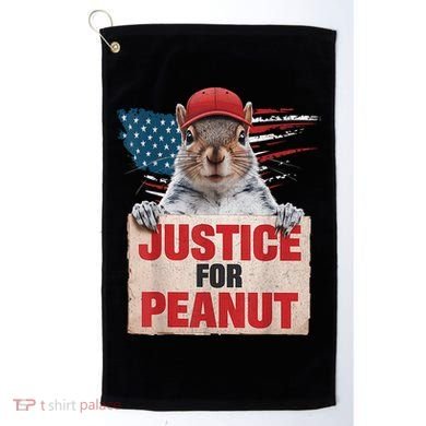 Justice For Peanut The Squirrel American Flag Peanut Squirrel Gift Golf Towel