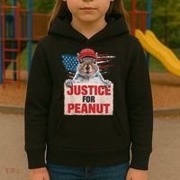Justice For Peanut The Squirrel American Flag Peanut Squirrel Gift Kids Hoodie thumb 3