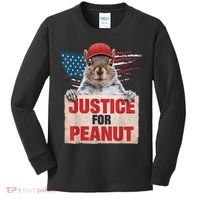 Justice For Peanut The Squirrel American Flag Peanut Squirrel Gift Kids Long Sleeve Shirt thumb 0
