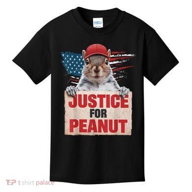 Justice For Peanut The Squirrel American Flag Peanut Squirrel Gift Kids T-Shirt