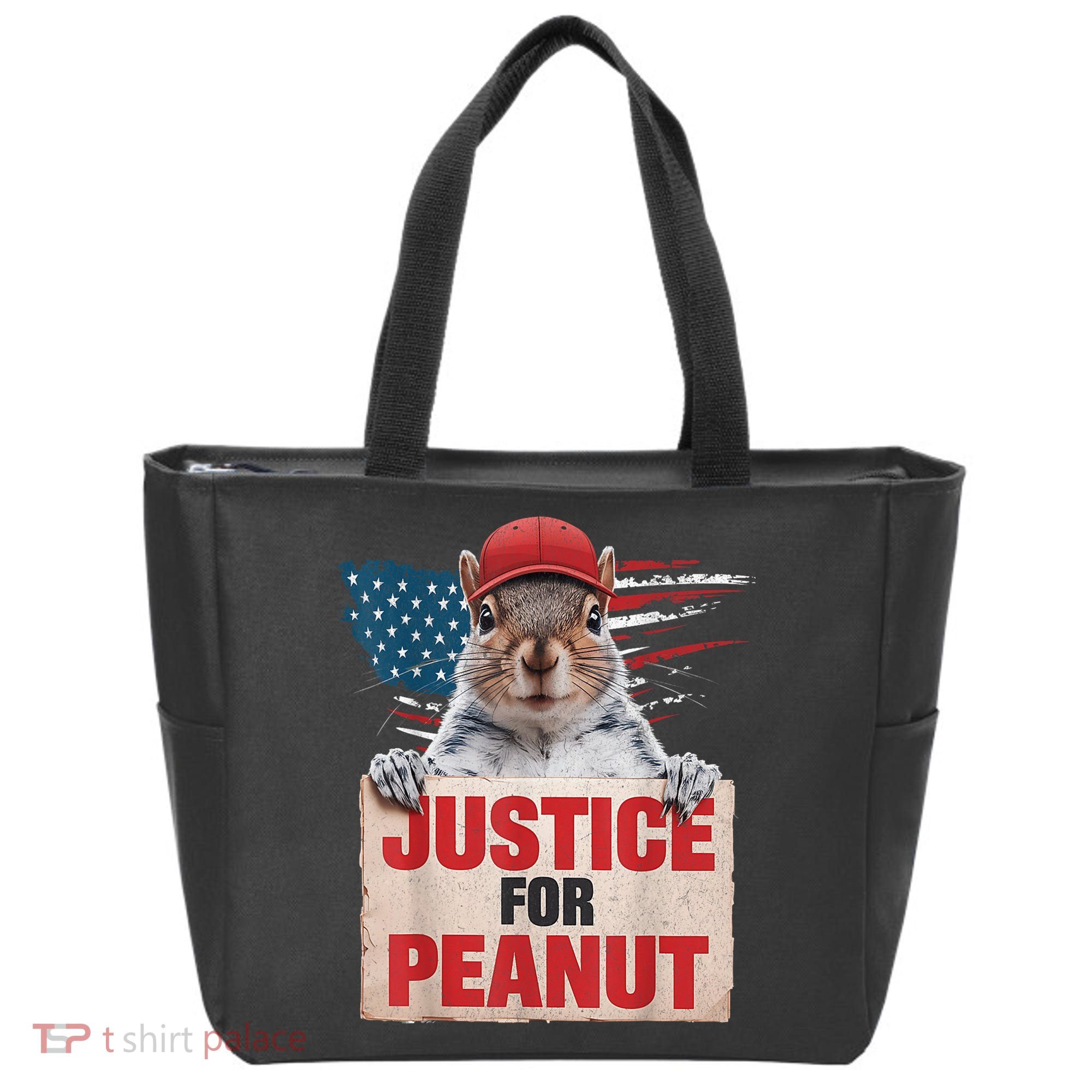 Justice For Peanut The Squirrel American Flag Peanut Squirrel Gift Tote Bag