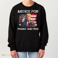 Justice For Peanut Squirrel Fred Raccoon Vote Trump Maga Women's Sweatshirt thumb 0