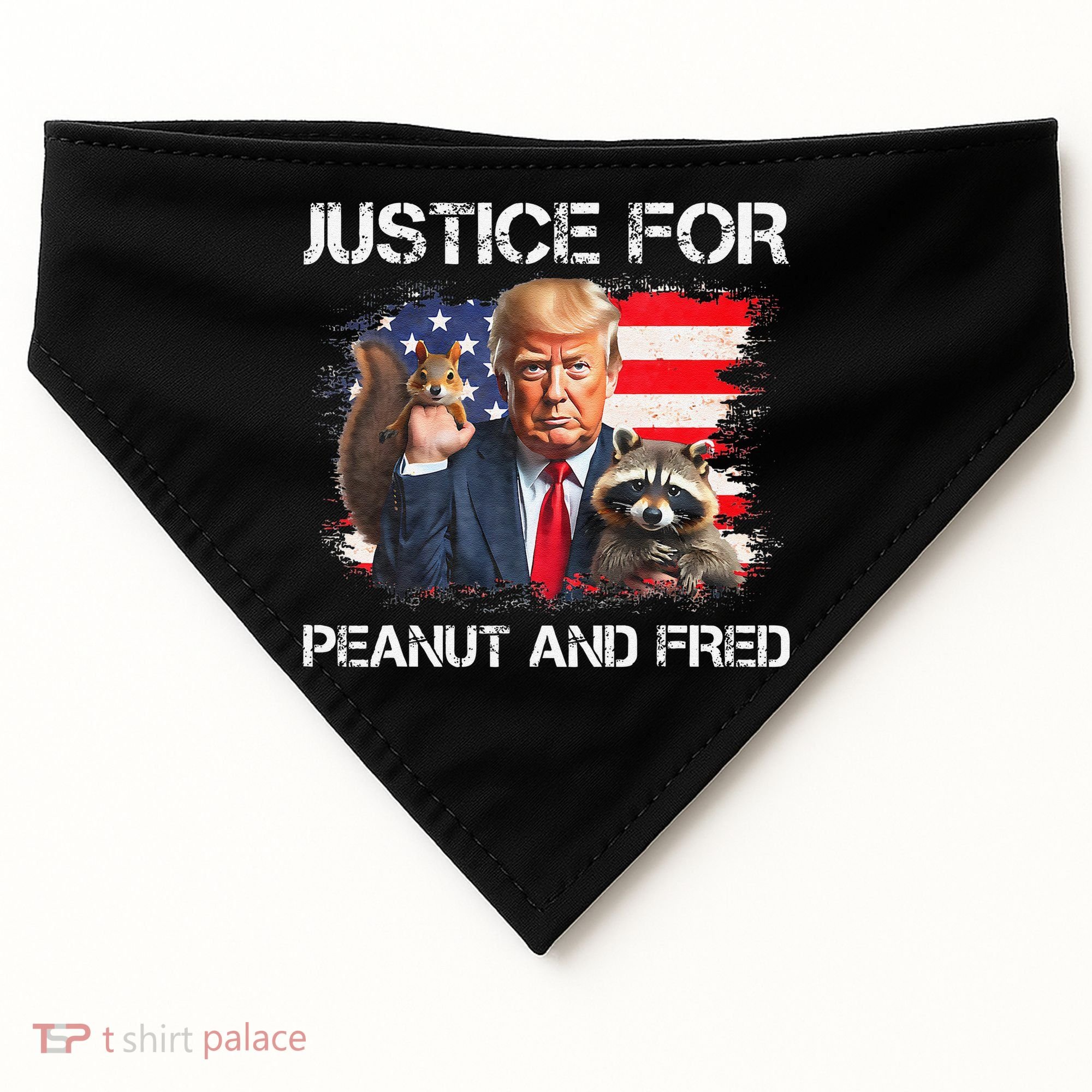 Justice For Peanut Squirrel Fred Raccoon Vote Trump Maga USA-Made Doggie Bandana