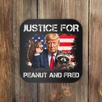 Justice For Peanut Squirrel Fred Raccoon Vote Trump Maga Coaster thumb 0