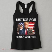 Justice For Peanut Squirrel Fred Raccoon Vote Trump Maga Women's Tank Top thumb 3