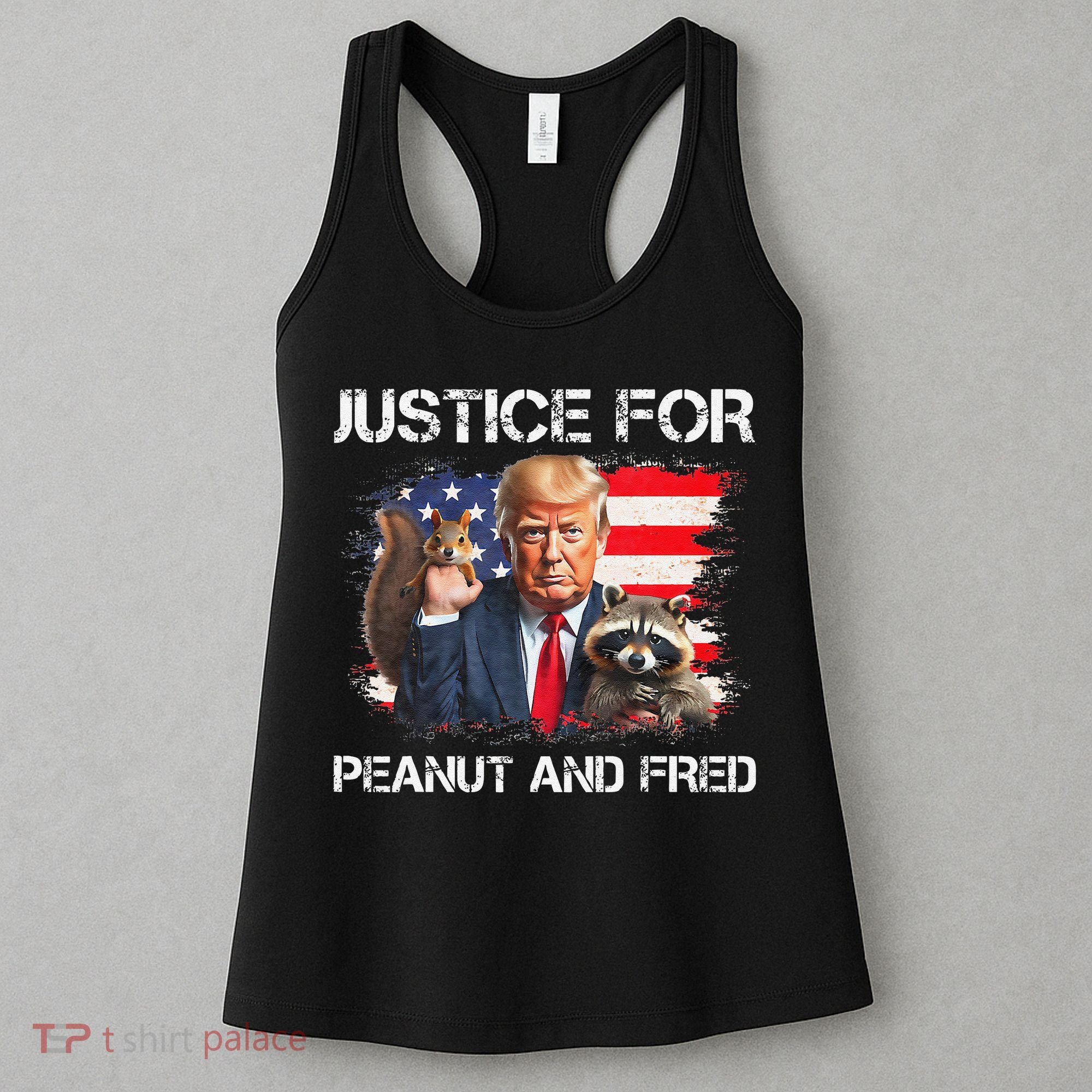 Justice For Peanut Squirrel Fred Raccoon Vote Trump Maga Women's Tank Top
