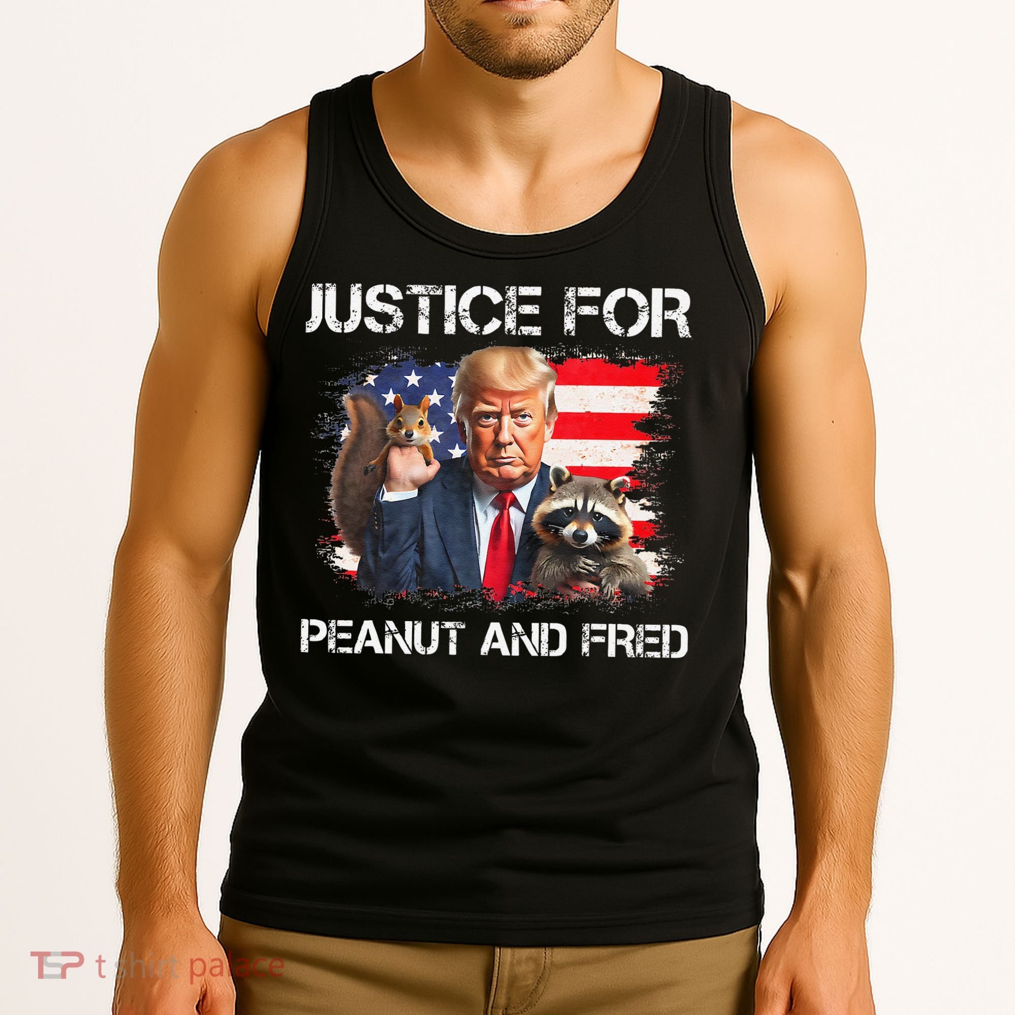 Justice For Peanut Squirrel Fred Raccoon Vote Trump Maga Tank Top