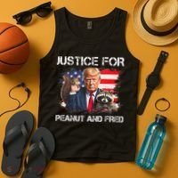 Justice For Peanut Squirrel Fred Raccoon Vote Trump Maga Tank Top thumb 4