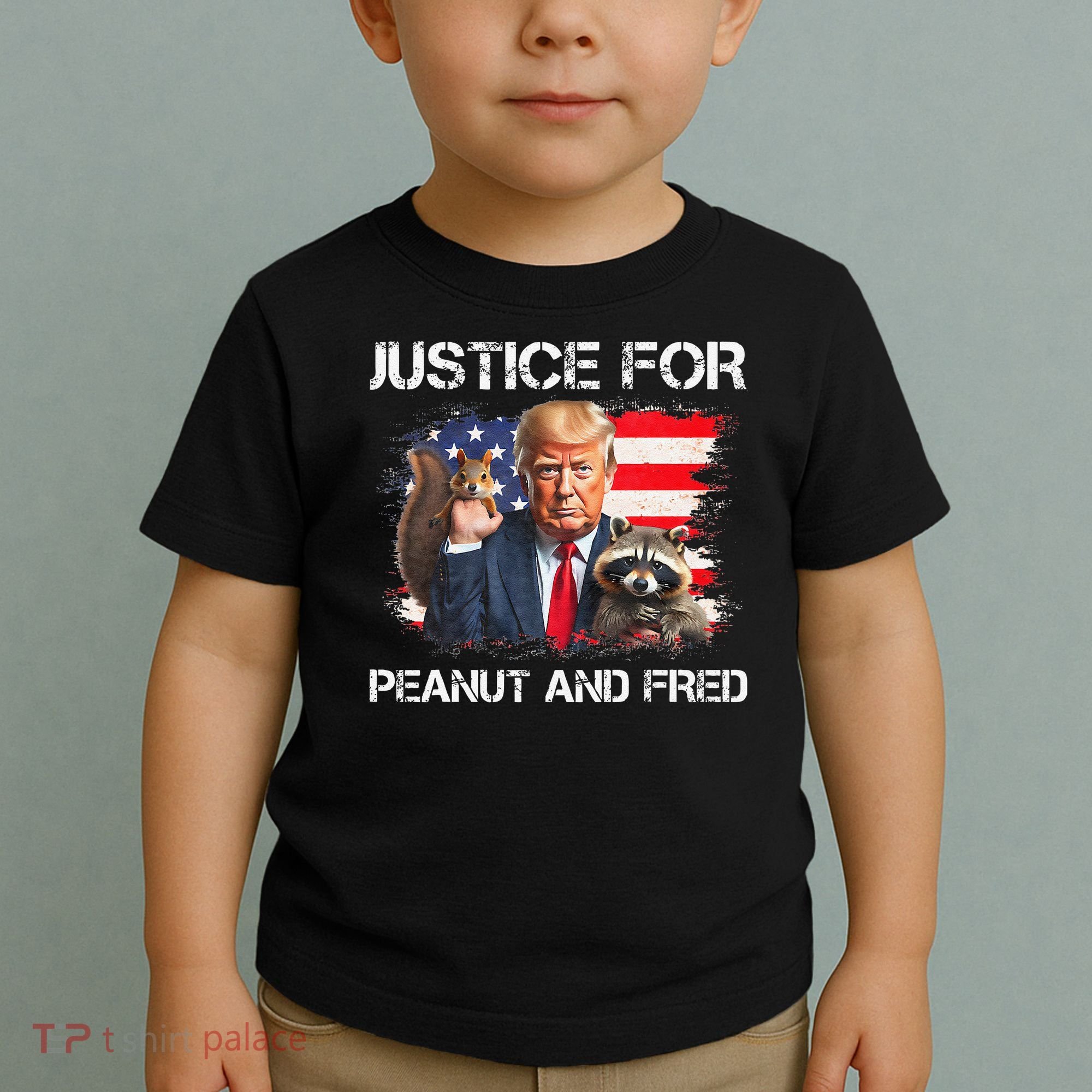 Justice For Peanut Squirrel Fred Raccoon Vote Trump Maga Toddler T-Shirt