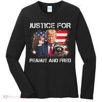 Justice For Peanut Squirrel Fred Raccoon Vote Trump Maga Women's Long Sleeve Shirt thumb 0