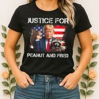 Justice For Peanut Squirrel Fred Raccoon Vote Trump Maga Women's T-Shirt thumb 2