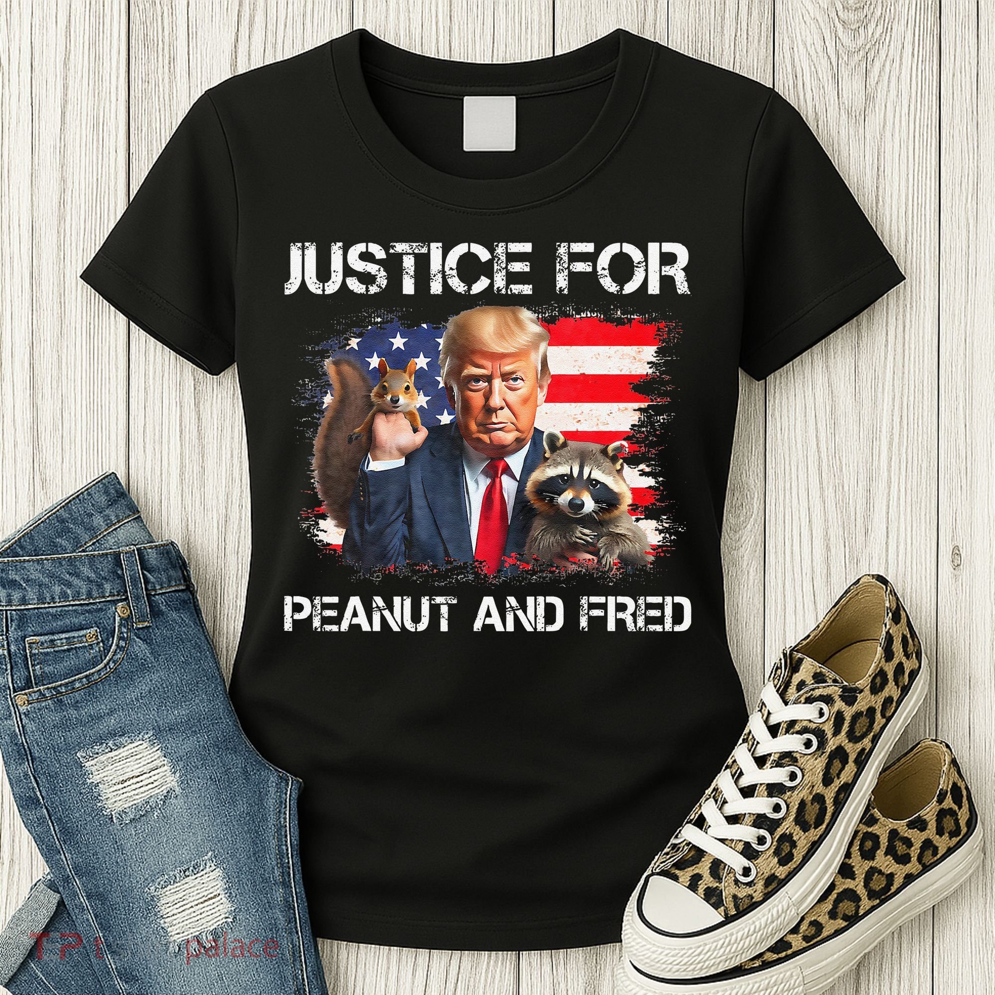 Justice For Peanut Squirrel Fred Raccoon Vote Trump Maga Women's T-Shirt