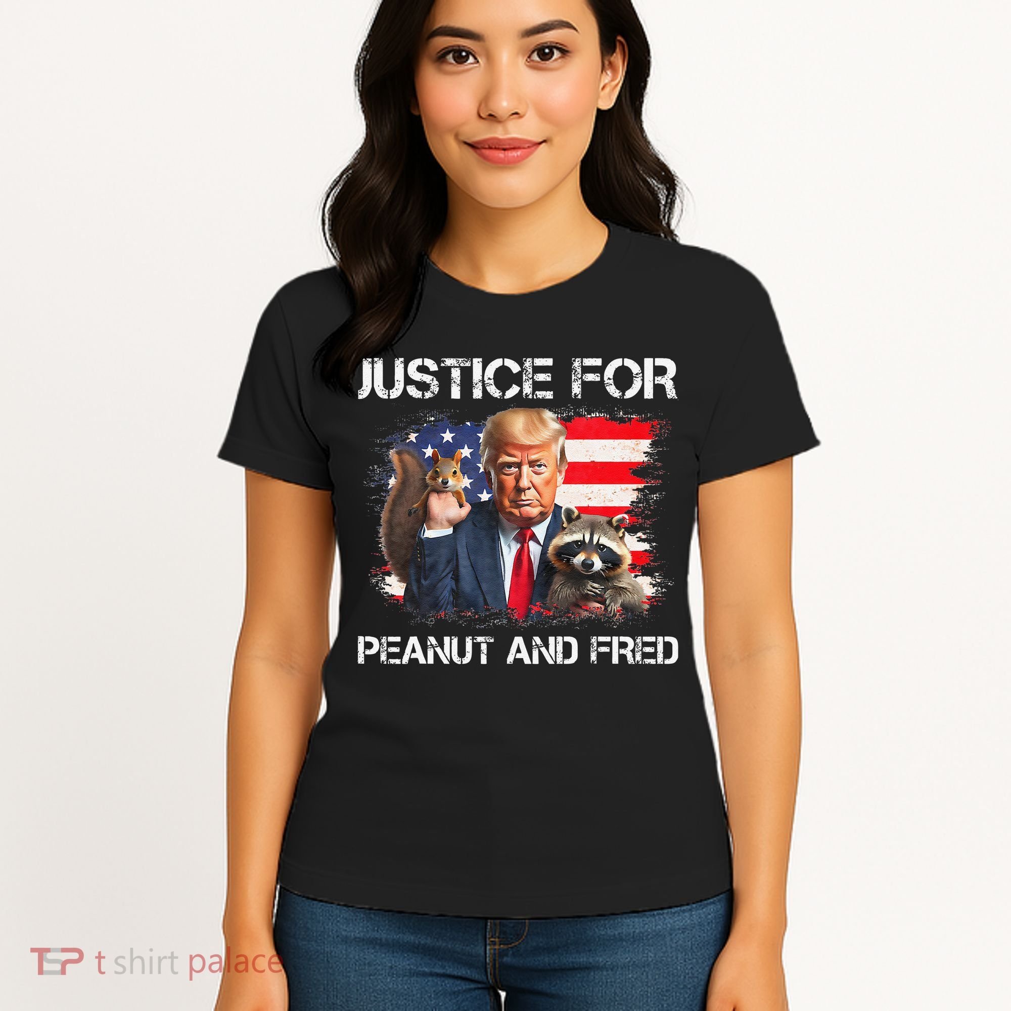 Justice For Peanut Squirrel Fred Raccoon Vote Trump Maga Women's T-Shirt