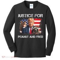 Justice For Peanut Squirrel Fred Raccoon Vote Trump Maga Kids Long Sleeve Shirt thumb 0