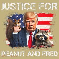 Justice For Peanut Squirrel Fred Raccoon Vote Trump Maga Button thumb 1